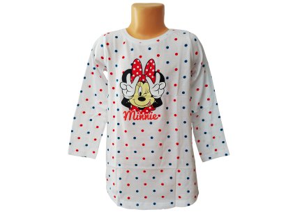 Noční košile MINNIE S PUNTÍKY dl.rukáv bílá (Barva Bílá, Velikost 98)