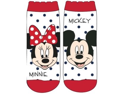 Ponožky MINNIE A MICKEY dívčí single s puntíky