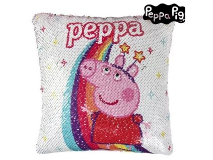 Polštářek PEPPA PIG měnící flitry 25cm