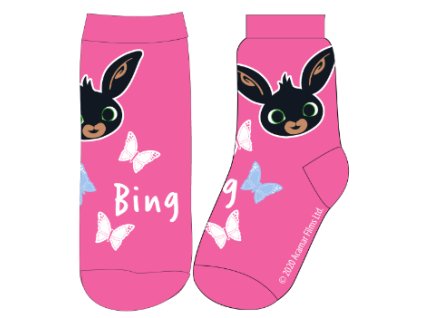 Ponožky ZAJÍČEK BING single dívčí ržové tmavé