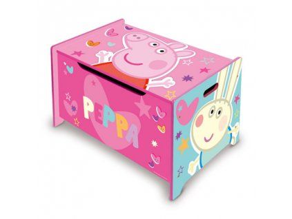 Dřevěná truhla PEPPA PIG růžová