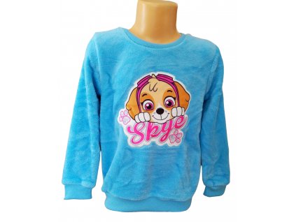 Mikina TLAPKOVÁ PATROLA SKYE coral fleece dívčí modrá (Barva Modrá, Velikost 98/104)