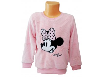 Mikina MINNIE coral fleece dívčí růžová (Barva Růžová, Velikost 134/140)