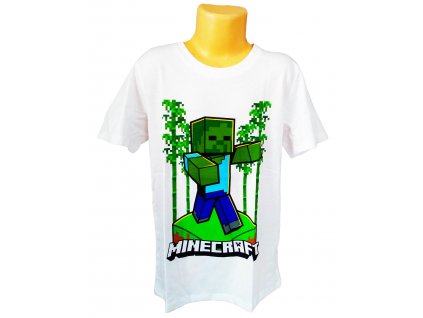Tričko MINECRAFT kr.rukáv chlapecké bílé (Barva Bílá, Velikost 152)