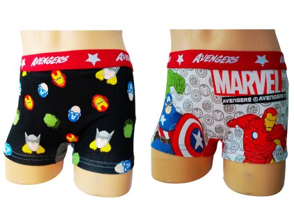 Boxerky AVENGERS bavlna 2pack (Barva S pruhy, Velikost 92/98)