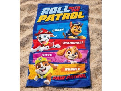 Dětská bavlněná osuška TLAPKOVÁ PATROLA SKVĚLÁ HLÍDKA modrá