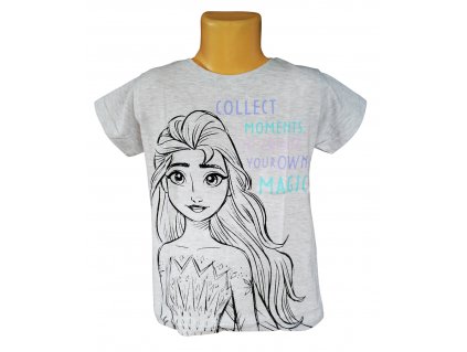 Tričko FROZEN ELSA kr.rukáv dívčí šedé