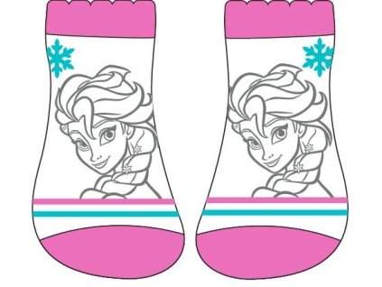 Ponožky FROZEN ELSA single kotníkové bílorůžové