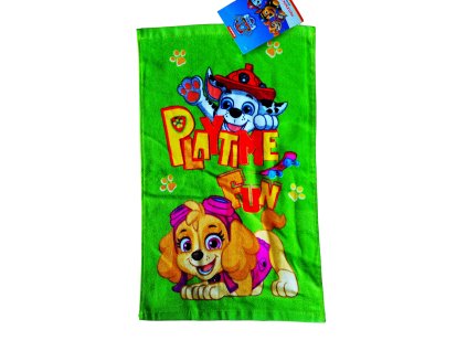 Ručník dětský TLAPKOVÁ PATROLA PLAYTIME FUN bavlna zelený 30x50