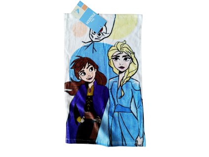 Ručník malý FROZEN ANNA ELSA A OLAF bavlna bílý 30x50
