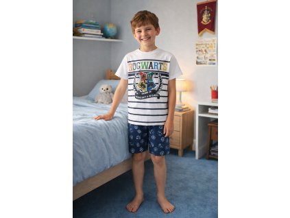 Pyžamo HARRY POTTER krátké chlapecké bílomodré