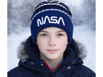 Čepice NASA zimní chlapecká pletená