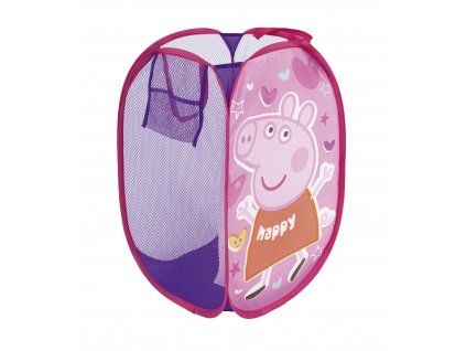 Úložný koš na hračky PEPPA PIG síťovaný růžový