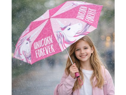 Dívčí deštník skládací UNICORN - JEDNOROŽEC