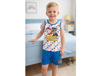 Chlapecké pyžamo TLAPKOVÁ PATROLA s tílkem bílomodré