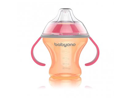 Netekoucí hrneček s měkkým náustkem Baby Ono 180 ml oranžový