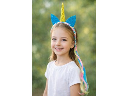 Set karneval - čelenka JEDNOROŽEC s copem