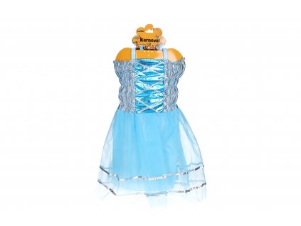 Set karneval - princezna modré šaty na ramínka