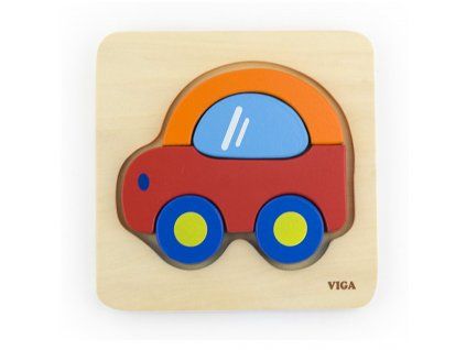 Dřevěné puzzle pro nejmenší Viga Auto