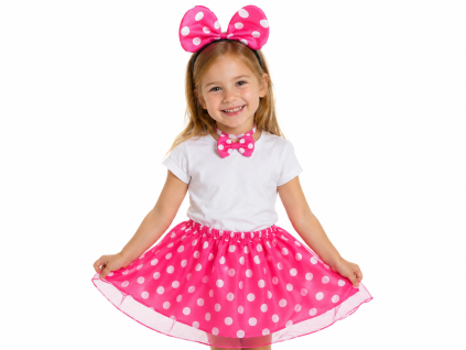 Set karneval - myška MINNIE se sukní růžová