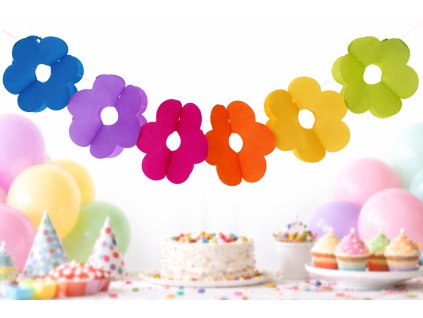 Girlanda barevná KVĚTINA