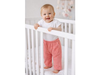 Kojenecké kalhoty fleece s proužky