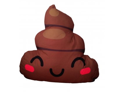 Dětský polštář EMOJI HOVÍNKO tvarovaný hnědý