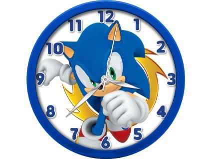 Dětské nástěnné hodiny SONIC modré 24 cm