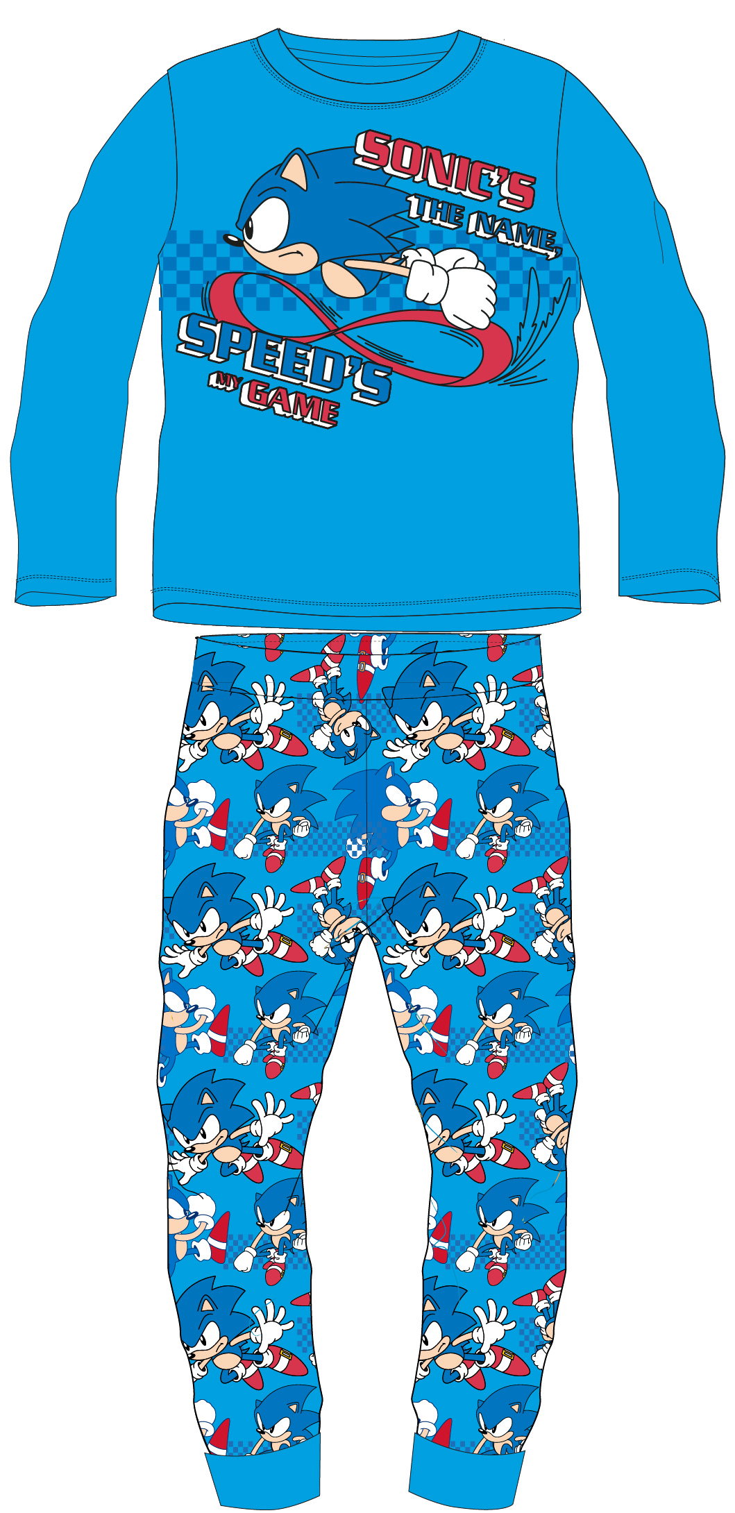 EPLUSM Chlapecké pyžamo SONIC modré, vel. 104