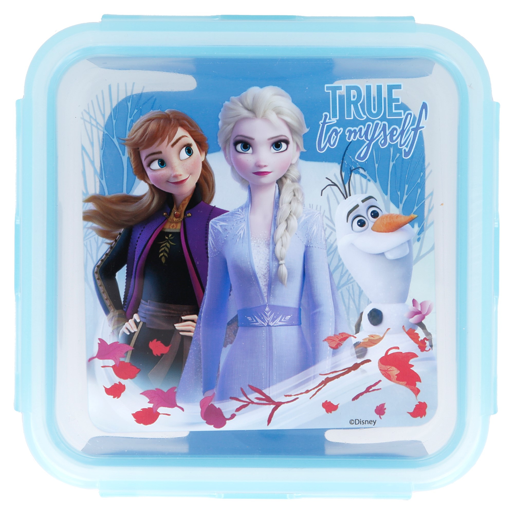 STORLINE Dóza na potraviny FROZEN II ELSA ANNA A OLAF modrá čtverec 730ml