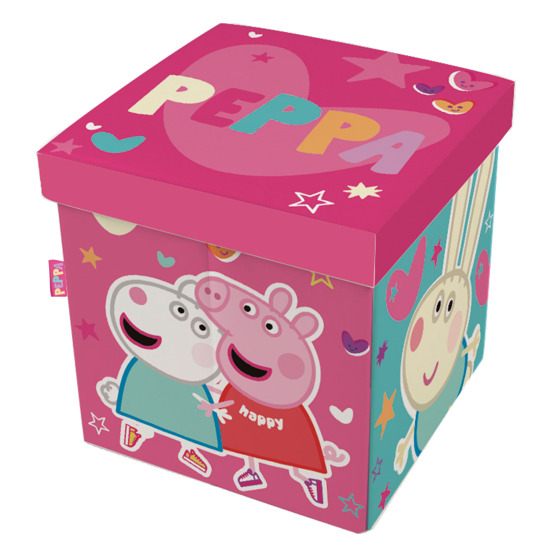 ARDITEX Taburet PEPPA PIG s úložným prostorem růžový 30x30x30