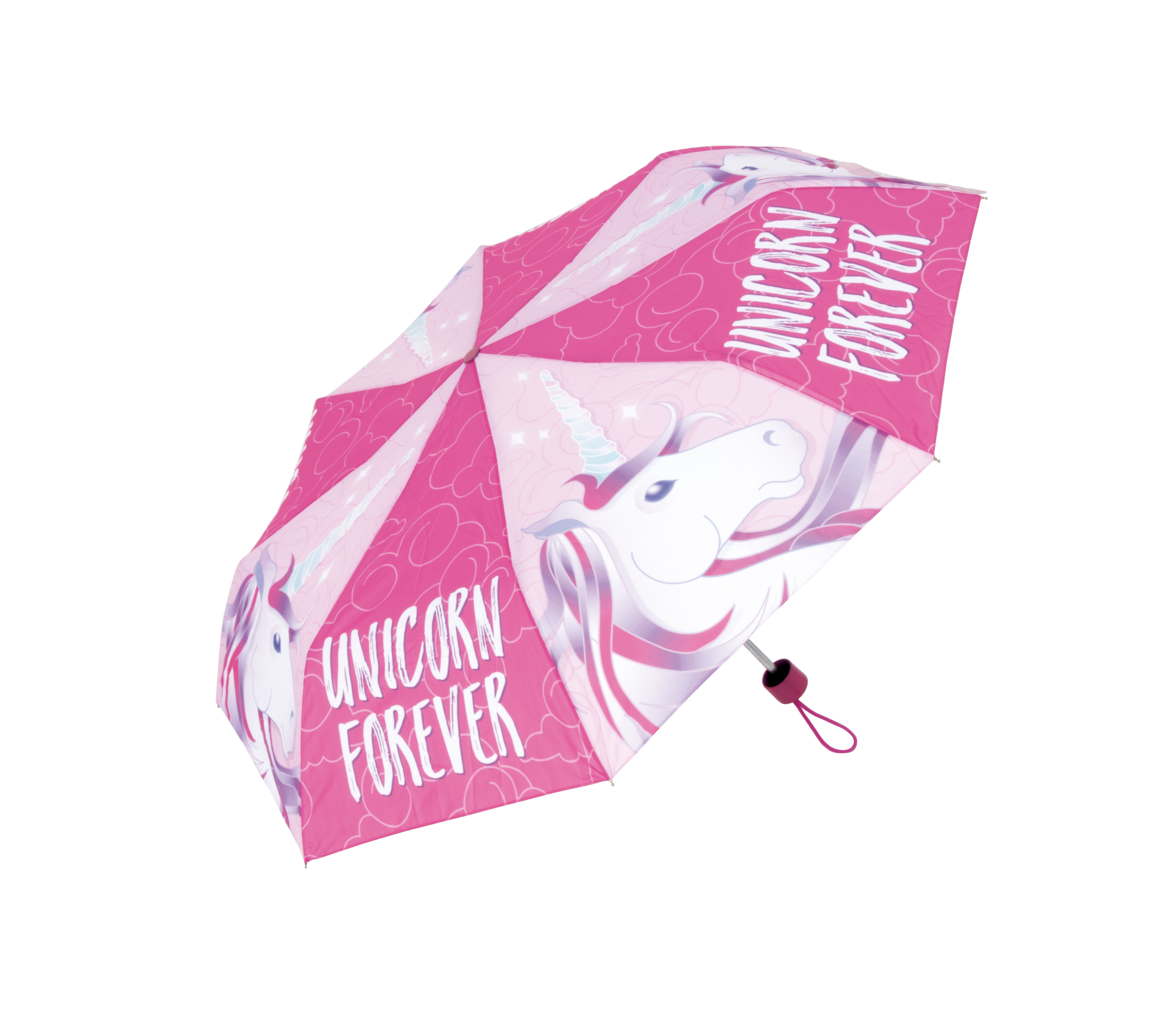 ARDITEX Deštník UNICORN - JEDNOROŽEC skládací manuální růžový