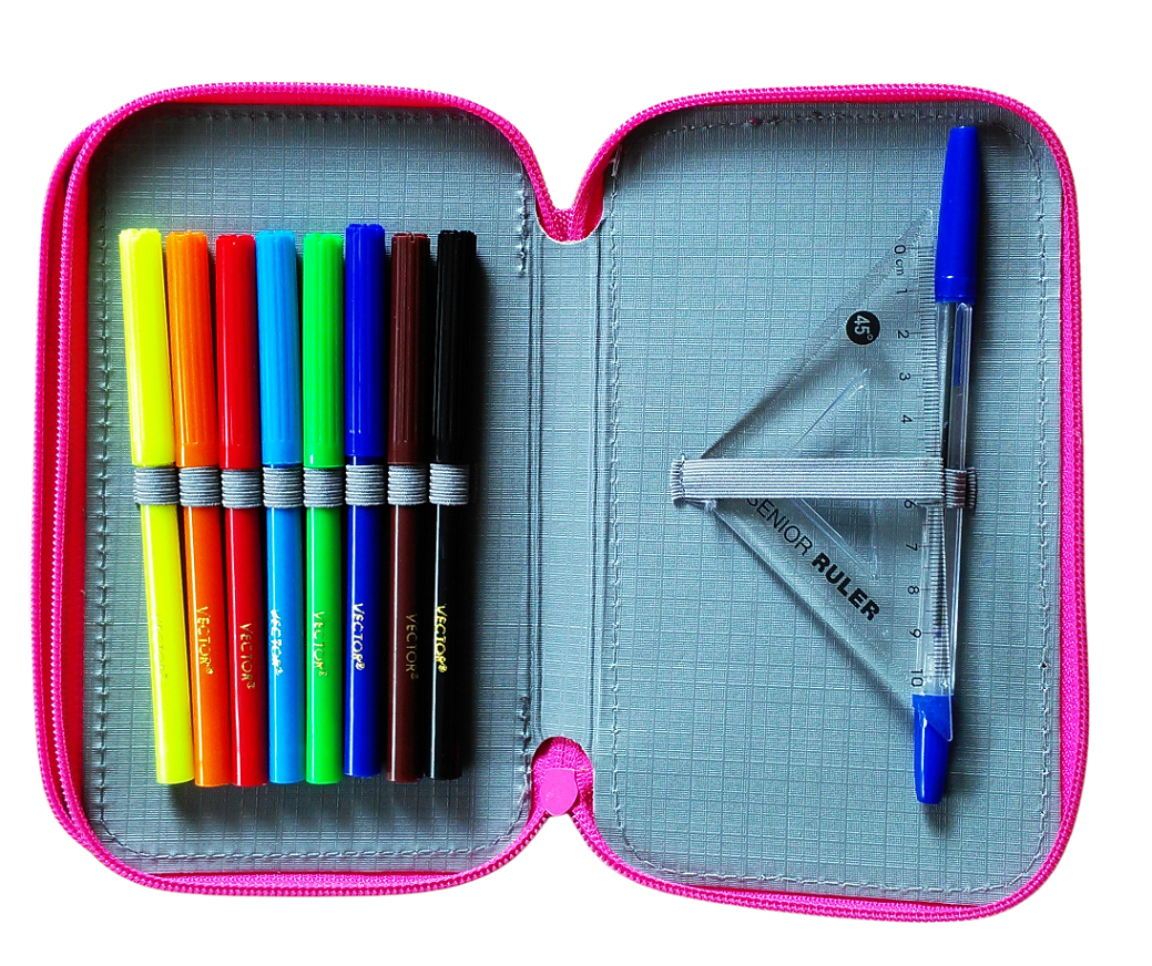 WIKI Penál KOČKA dvoupatrový s výbavou 