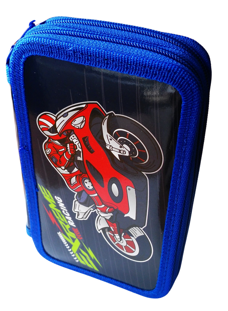 WIKI Penál MOTORKA dvoupatrový s výbavou