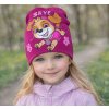 Dívčí čepice TLAPKOVÁ PATROLA SKYE jaro podzim růžová