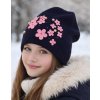 Dívčí čepice ROCKINO KVĚTY A PERLY zimní