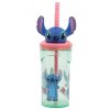 3D lahev na pití LILO A STITCH s brčkem růžová