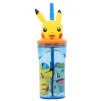 3D lahev na pití POKÉMON - PIKACHU s brčkem modrá