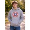 Chlapecká mikina AVENGERS KAPITÁN AMERIKA s kapucou šedá