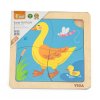 Dřevěné puzzle pro nejmenší Viga 4 ks Kačenka (Barva Multicolor)