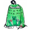 Pytlík na obuv s kapsou na zip MINECRAFT 45x34 zelený