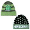 Chlapecká čepice MINECRAFT dvouvrstvá zimní zelená
