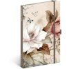 NOTIQUE Notes Pudrové květy linkovaný 13 x 21 cm
