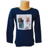 Dívčí tričko FROZEN selfie dlouhý rukáv tmavě modré
