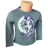 Dívčí tričko FROZEN Elsa svítící ve tmě dlouhý rukáv šedé