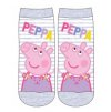Dívčí ponožky PEPPA PIG single s proužky bílo-šedé