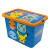 STF02024 Plastový úložný box s víkem POKÉMONI modro-oranžový 7 L