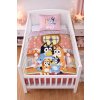 Dětské bavlněné povlečení BLUEY s rodinkou v pokoji 100×135cm, 40×60 cm růžové