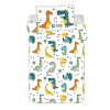 JFK038284 Dětské bavlněné povlečení DINOSAUR 100×135cm, 40×60 cm bílé