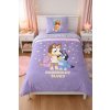 Dětské bavlněné povlečení BLUEY dobrou noc 140×200cm, 70×90 cm fialové